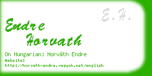 endre horvath business card