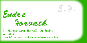 endre horvath business card